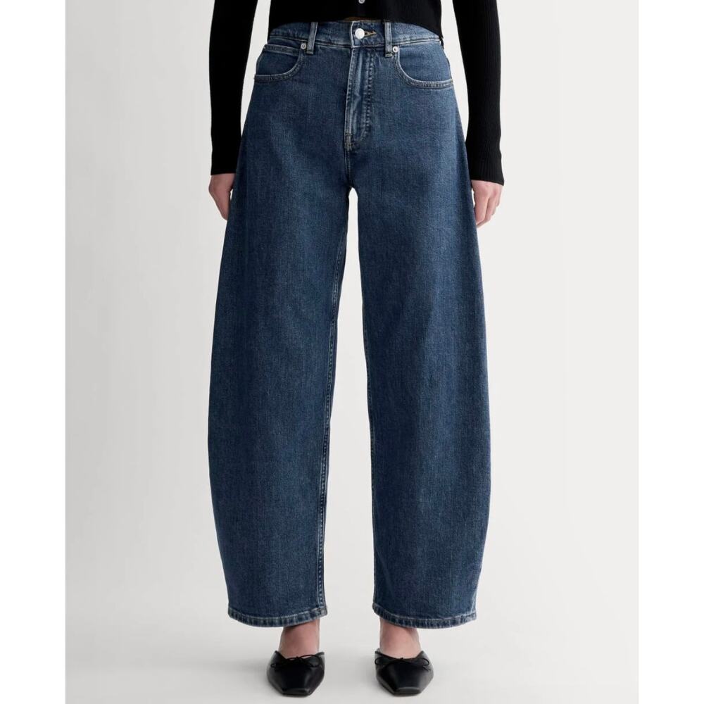 NWT Everlane The Way-High Barrel Curve Jean Ocean Dark Wash Size 26 Long